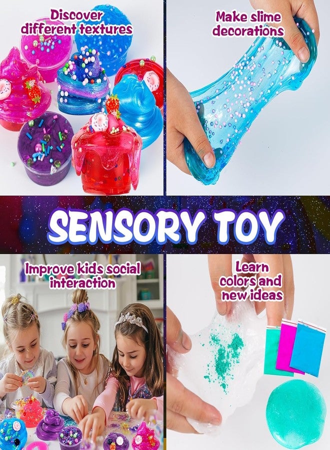 fsutvitg Unicorn Fruit Garden Crunchy Slime Kit,Ice Screen Cake Slime Sparkling Slime Making Kit,Foam, Jelly Cube Slime for Party Favors Kids Boys Girls Birthday Carnival Treasure Classroom Prizes - Image 3